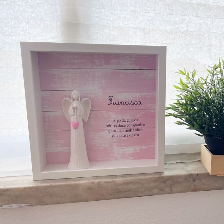 Quadro Anjo Elegance Personalizado | Presente Batizado, Crisma e Comunhão