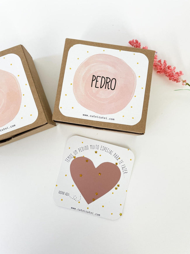 Raspadinha com Caixa - Aguarela Rosa - Cutxi Cutxi - Presentes Personalizados
