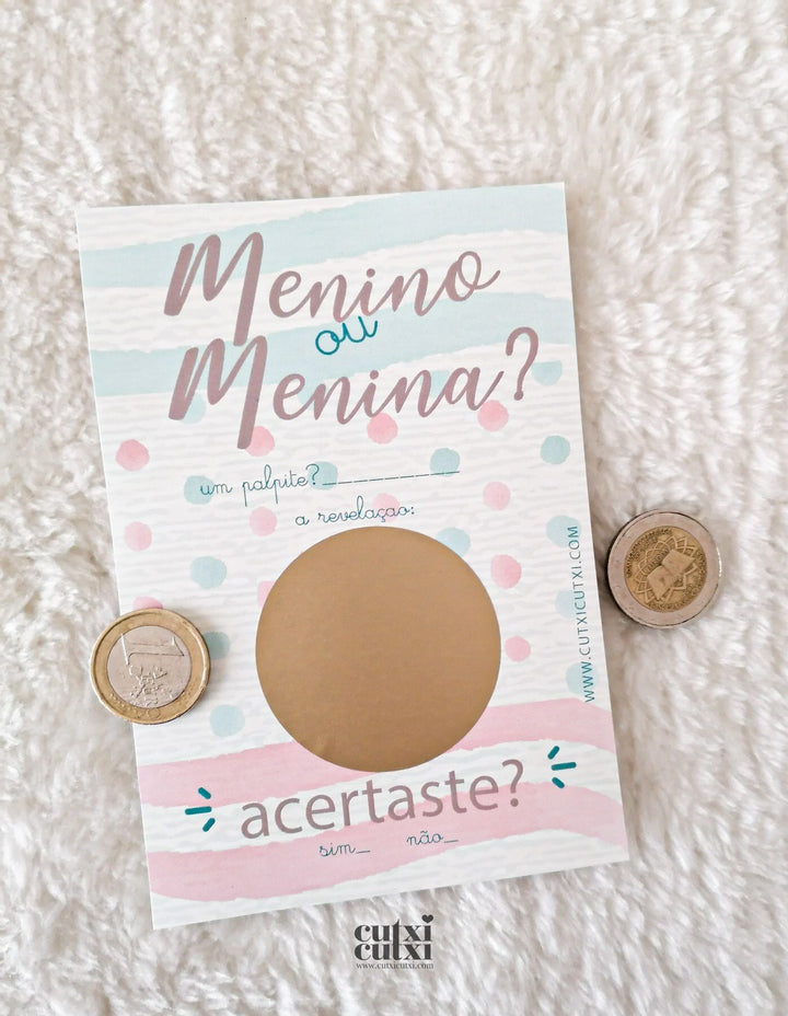 Anúncio de Revelação ACERTA o Sexo do Bebé com Raspadinha