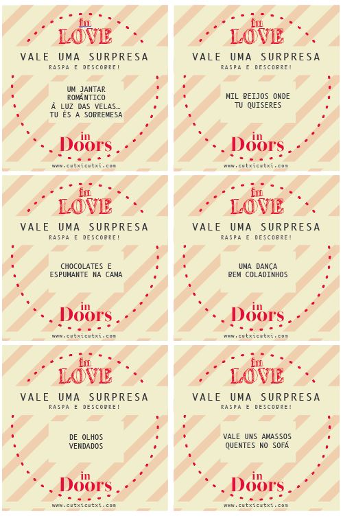 Raspadinhas InLOVE InDOORS - Presente Namorados - Cutxi Cutxi - Presentes Personalizados
