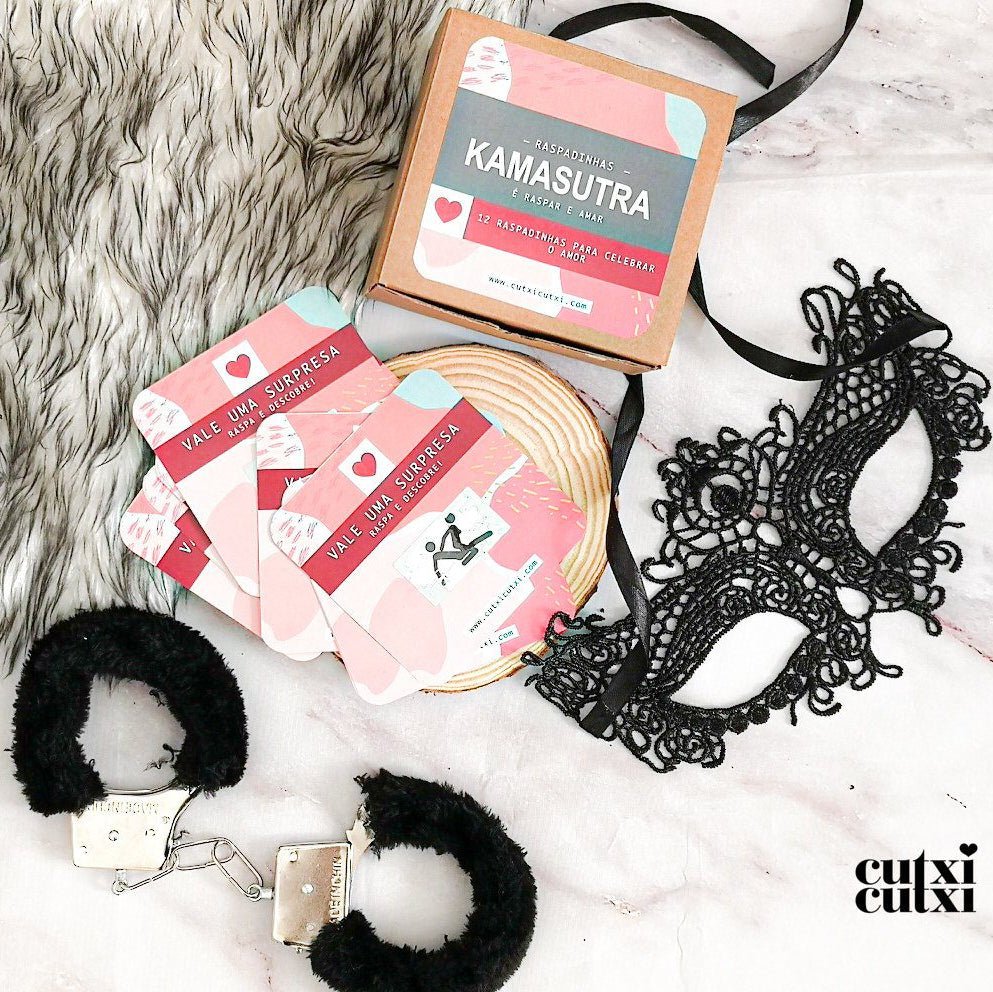 Raspadinhas Kamasutra Com máscara OU Algemas - Presente Dia Dos Namorados - Cutxi Cutxi - Presentes Personalizados