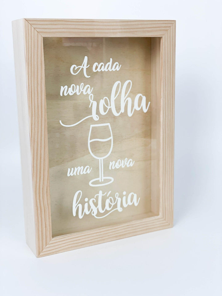 Quadro Guarda Rolhas ou Caricas Memórias com fotografia