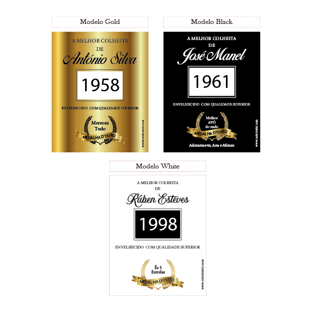 Rótulo para Garrafa “Envelhecido com Qualidade”