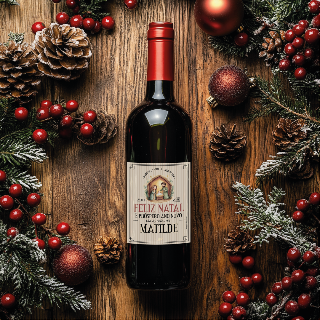 Rótulo Personalizado para Garrafa – Natal 2025