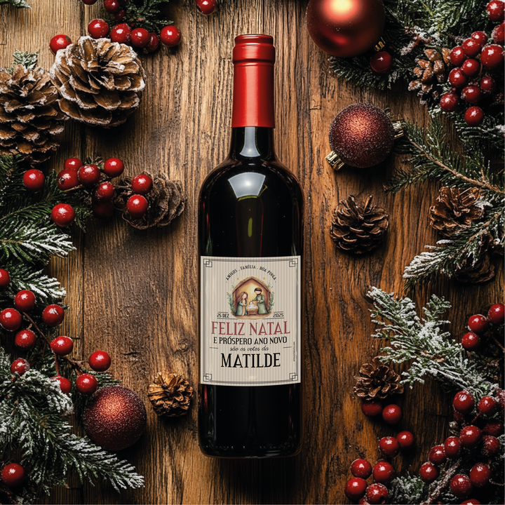 Rótulo Personalizado para Garrafa – Natal 2025