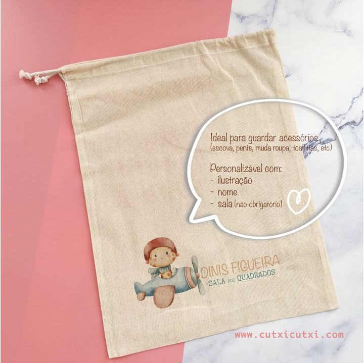 🧦 Saco Cordão Personalizado – Para Roupa Suja ou Acessórios da Escola