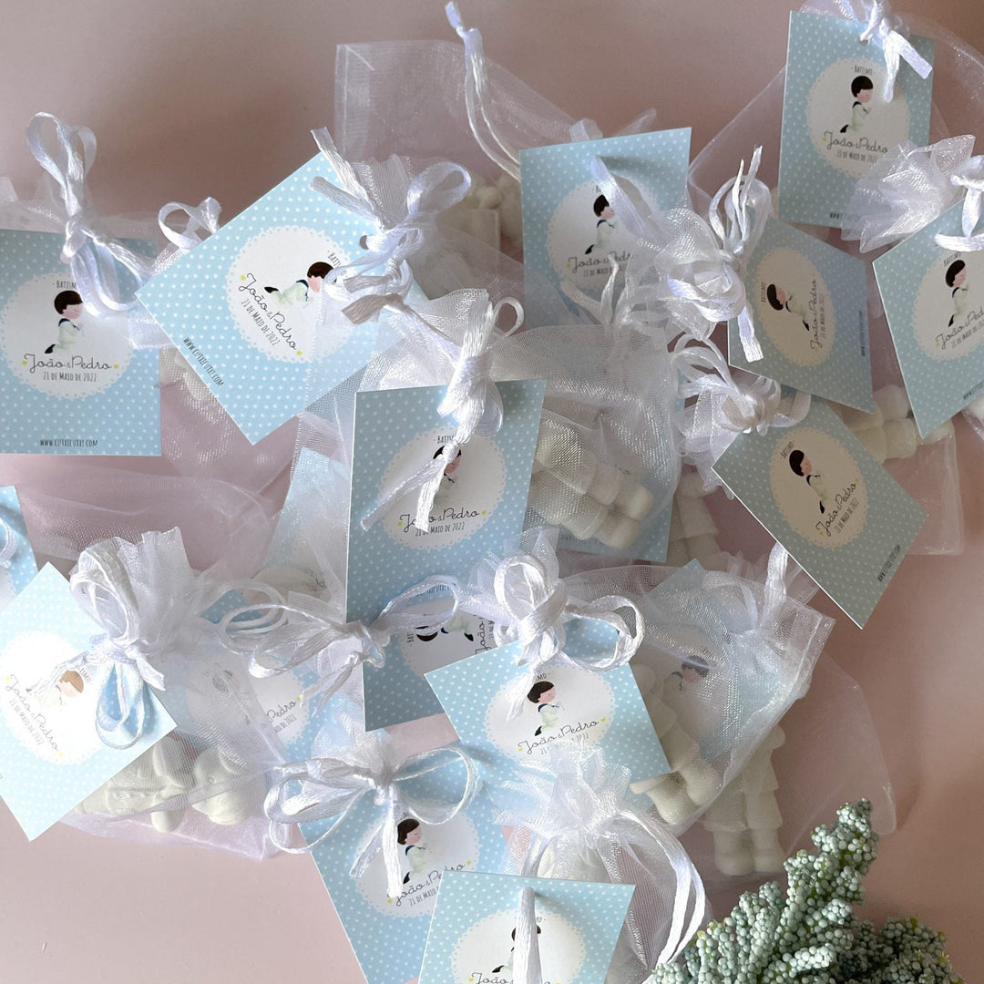 Santinho em Gesso Perfumado | Lembrança Batizado - Cutxi Cutxi - Presentes Personalizados