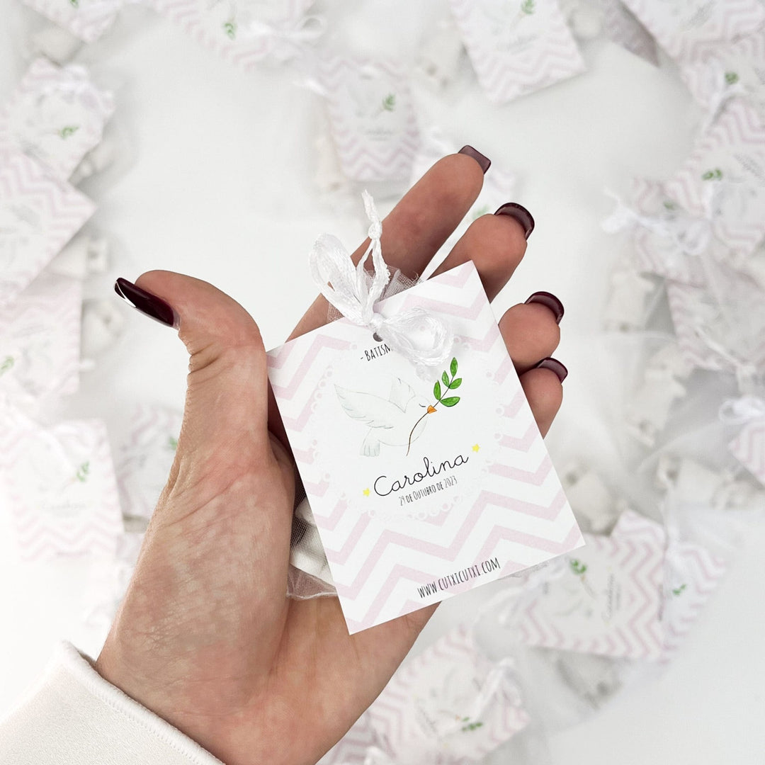 Santinho em Gesso Perfumado | Lembrança Batizado - Cutxi Cutxi - Presentes Personalizados