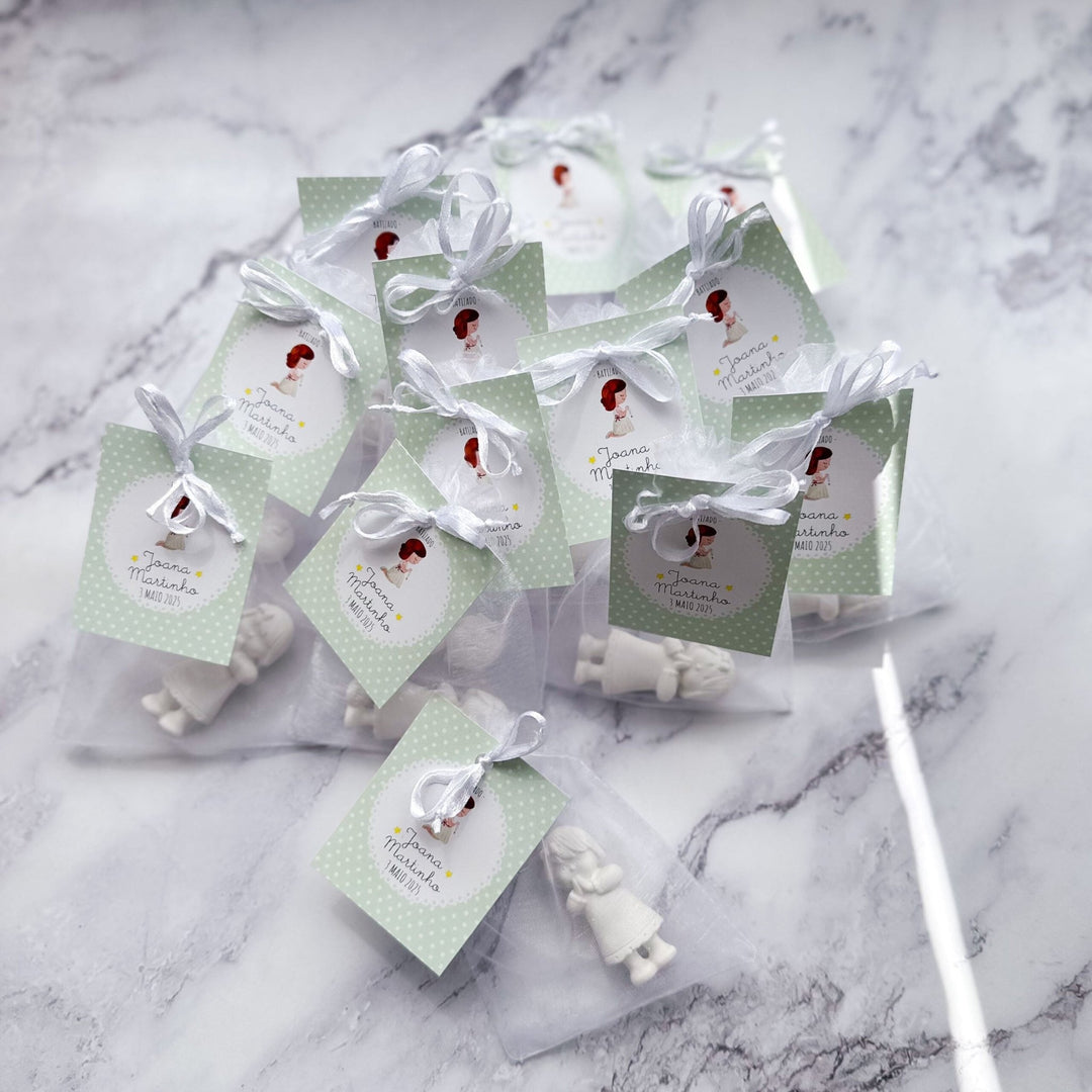 Santinho em Gesso Perfumado | Lembrança Batizado - Cutxi Cutxi - Presentes Personalizados