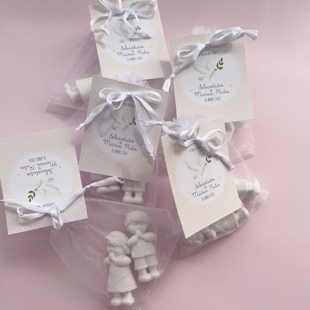 Santinhos de Gesso para Irmãos | Lembrança Primeira Comunhão e Profissão de Fé - Cutxi Cutxi - Presentes Personalizados