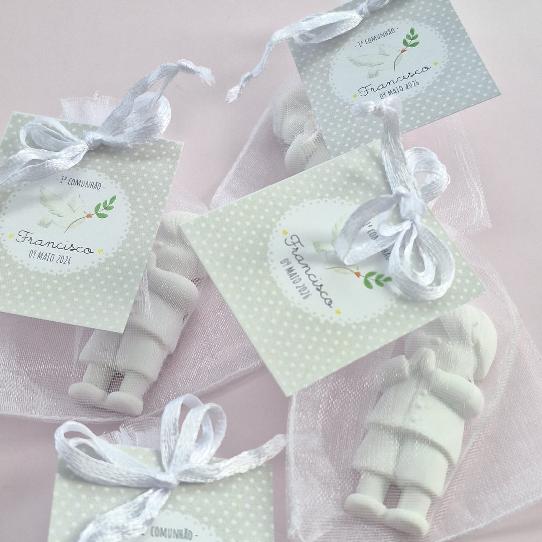 Santinhos de Gesso Perfumado | Lembrança Primeira Comunhão - Cutxi Cutxi - Presentes Personalizados