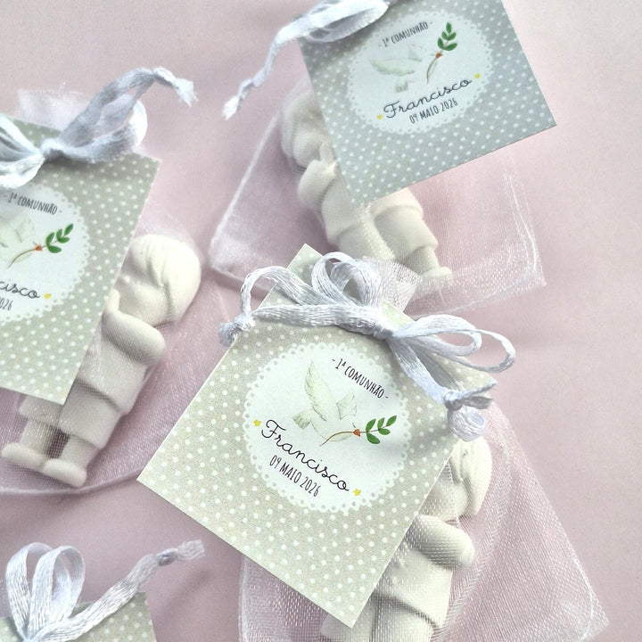 Santinhos de Gesso Perfumado | Lembrança Primeira Comunhão - Cutxi Cutxi - Presentes Personalizados