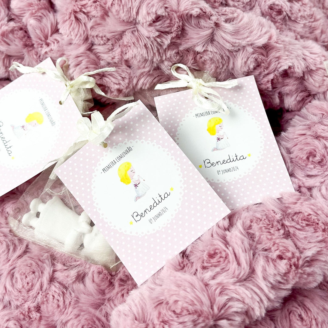 Santinhos de Gesso Perfumado | Lembrança Primeira Comunhão - Cutxi Cutxi - Presentes Personalizados