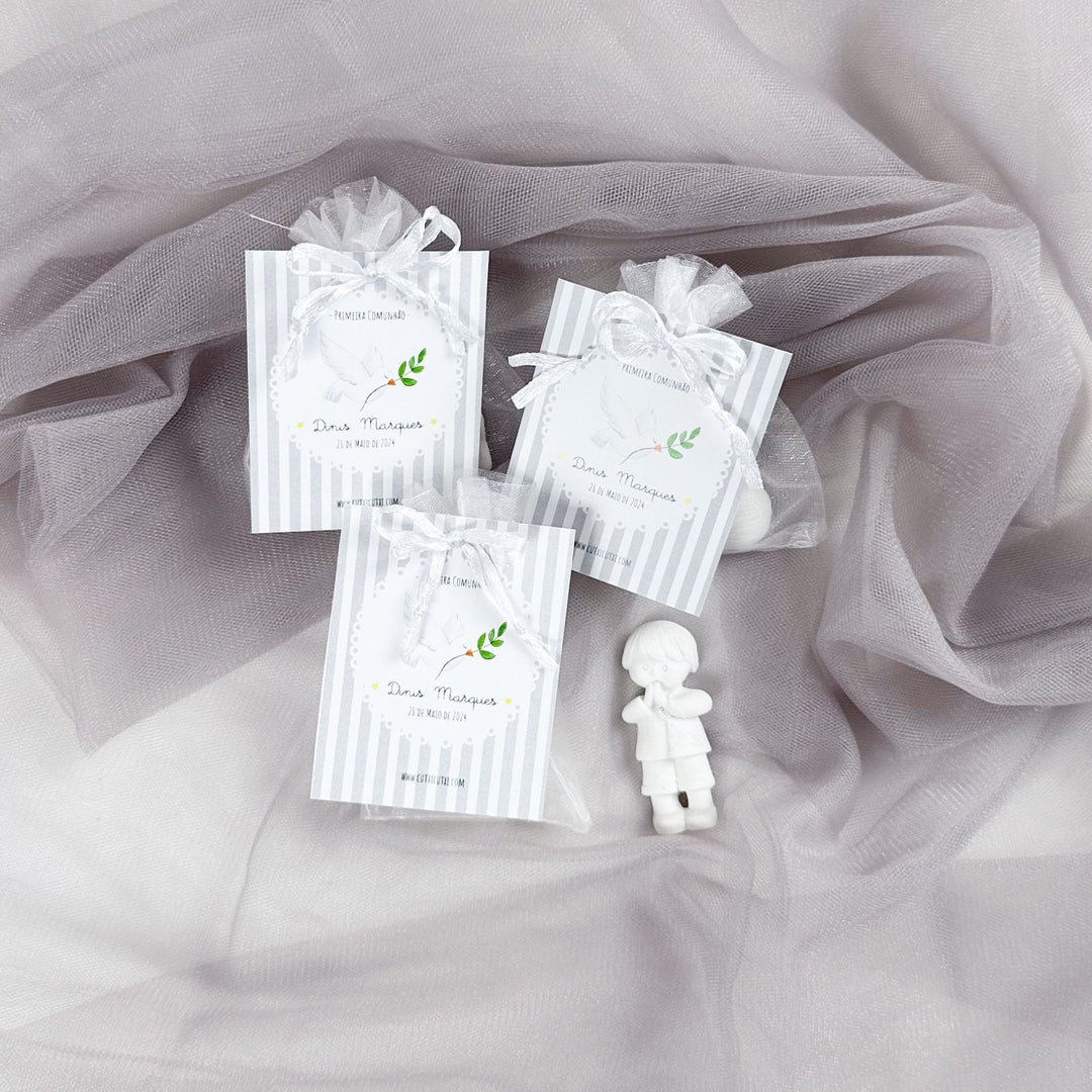 Santinhos de Gesso Perfumado | Lembrança Primeira Comunhão - Cutxi Cutxi - Presentes Personalizados