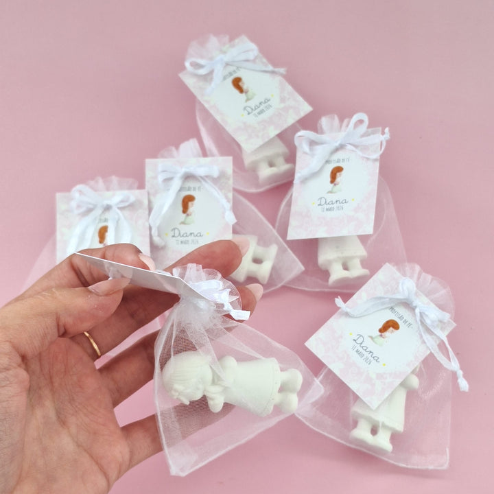 Santinhos de Gesso Perfumado | Lembrança Profissão de Fé - Cutxi Cutxi - Presentes Personalizados