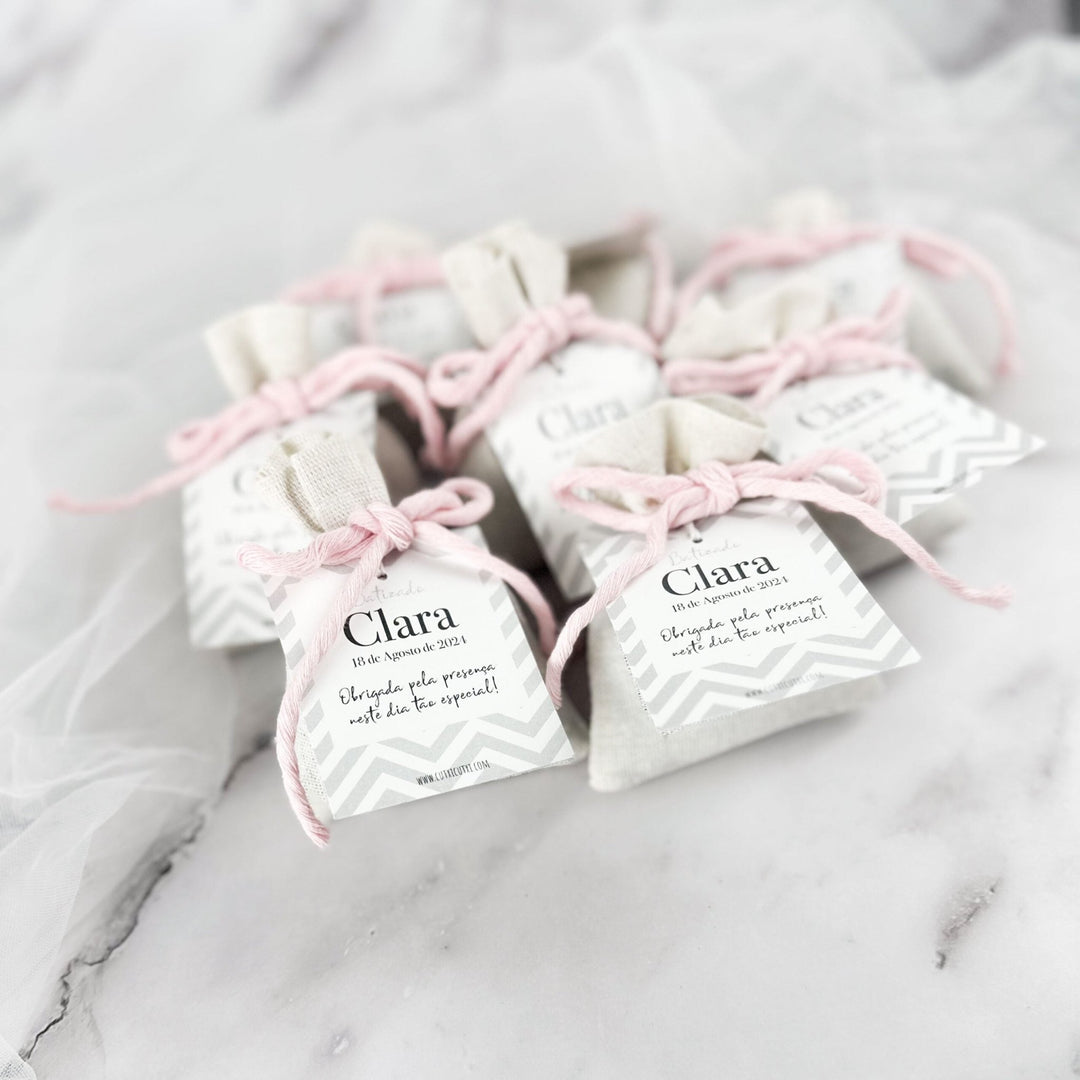Saquinho Perfumado aroma Floral - Lembrança Batizado - Cutxi Cutxi - Presentes Personalizados