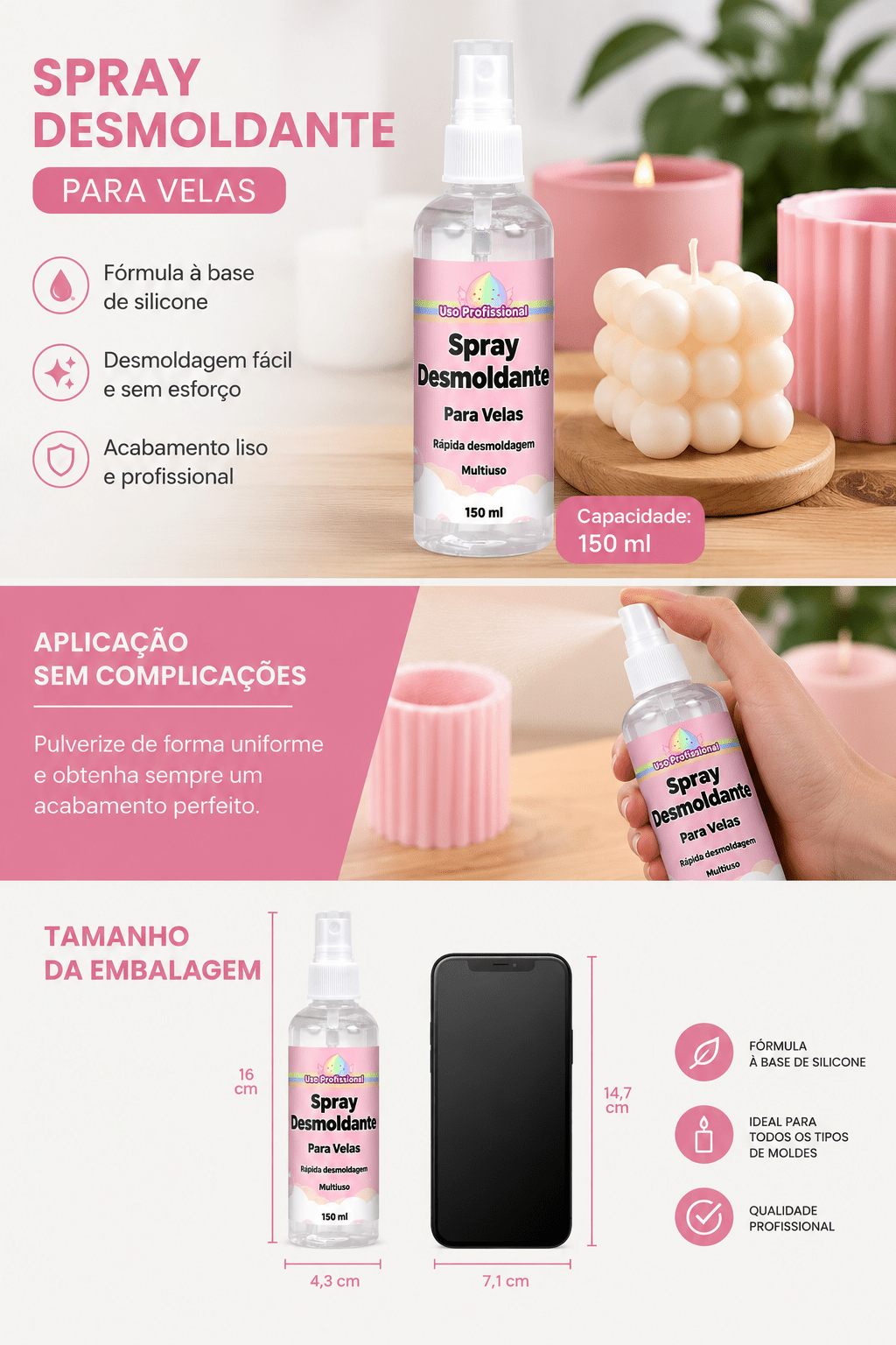 Spray Desmoldador | Agente de Desmoldagem para Resina Epóxi e Fabrico de Velas - Cutxi Cutxi - Presentes Personalizados