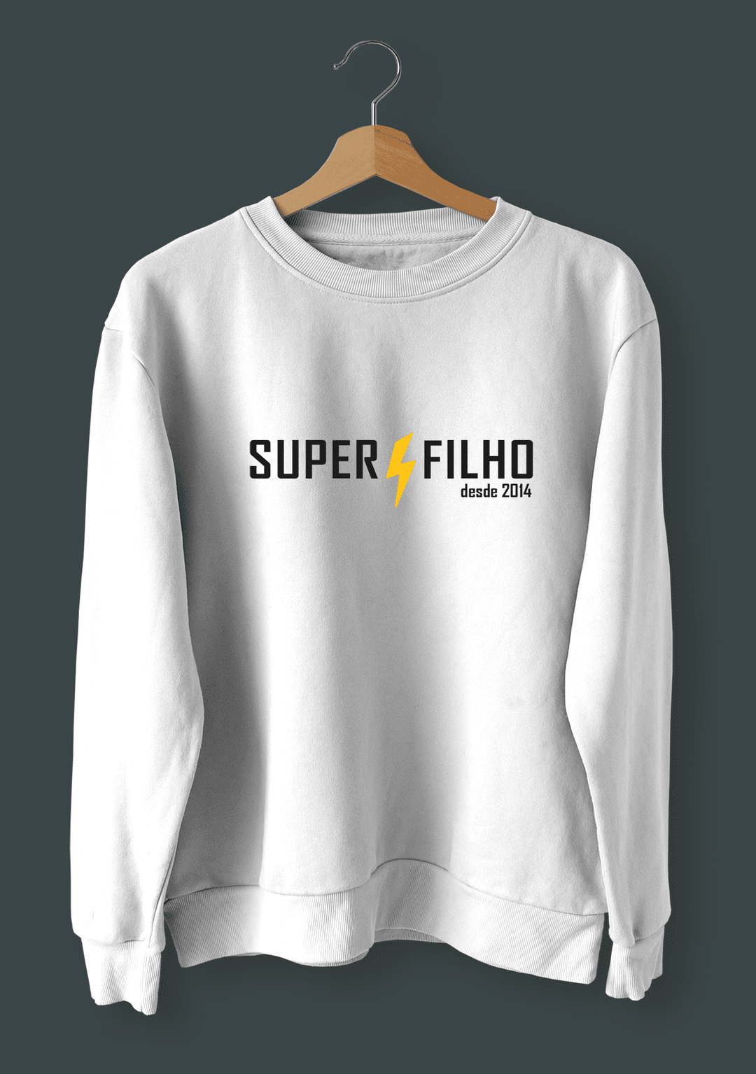 sweat branca dia do pai super heroi super filho