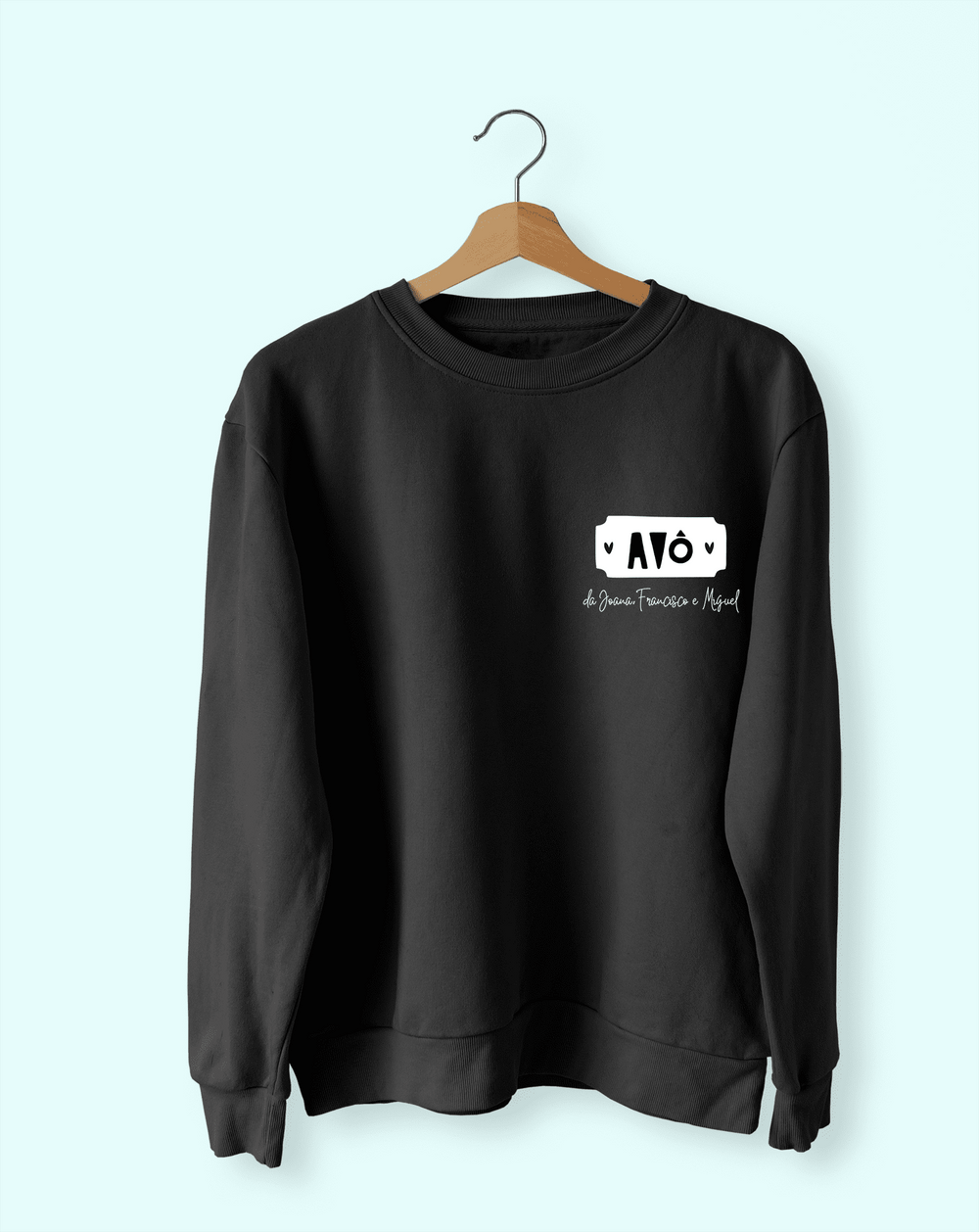 sweat label preta com nome personalizada AVÔ