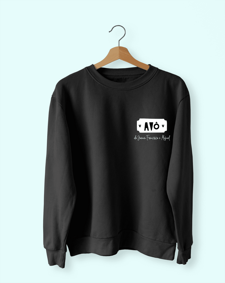 sweat label preta com nome personalizada AVÔ