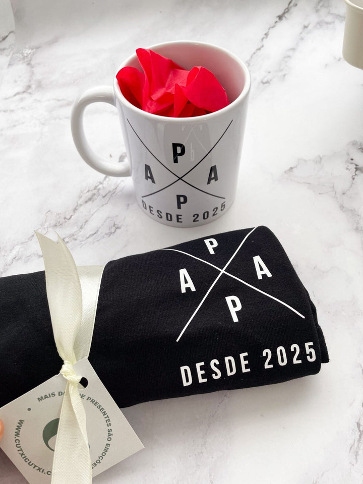 T-Shirt Cross PAPÁ Desde... Moderna e Cheia de Significado! - Cutxi Cutxi - Presentes Personalizados