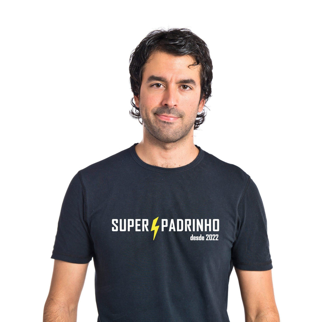 T-shirt Flash SUPER PADRINHO - Cutxi Cutxi - Presentes Personalizados