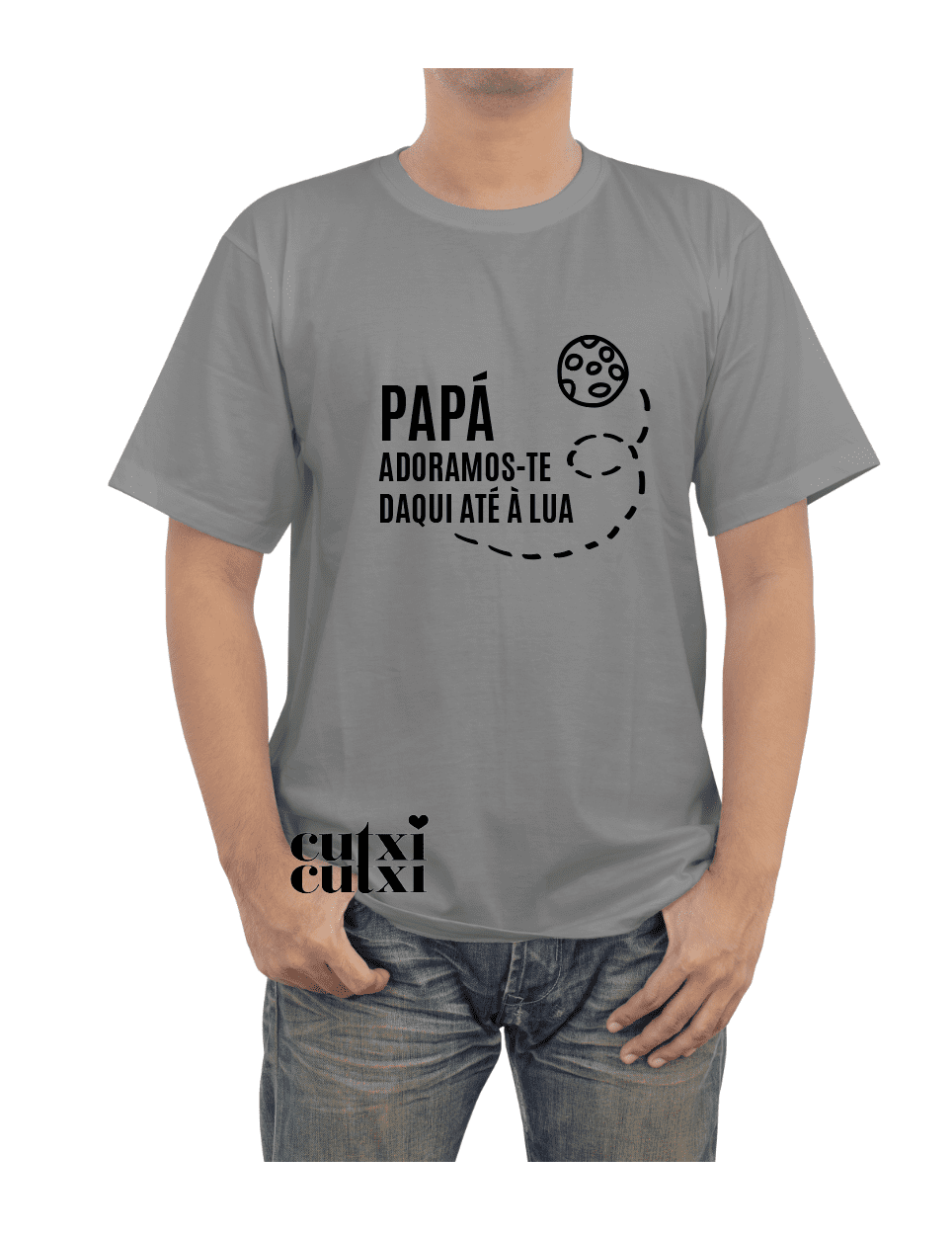 T-shirt Gosto de ti daqui até à lua - Cutxi Cutxi - Presentes Personalizados