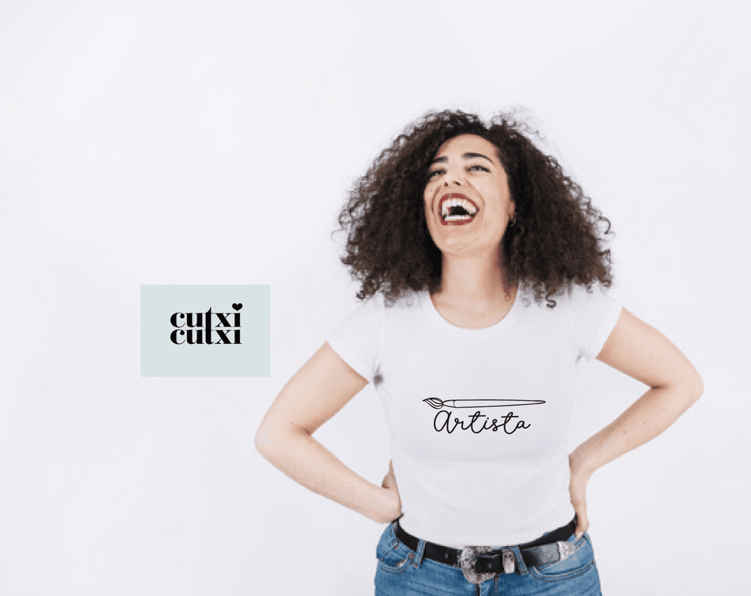 T-shirt para senhora "Artista" - Cutxi Cutxi - Presentes Personalizados