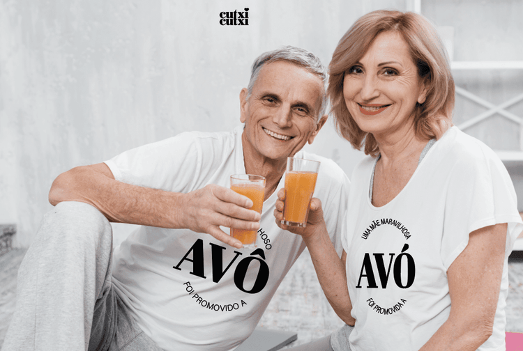 T-shirt Promovido a Avó ou Avô - Cutxi Cutxi - Presentes Personalizados