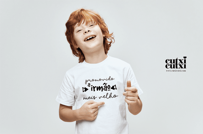 T-shirt Promovido a irmão/irmã - Cutxi Cutxi - Presentes Personalizados