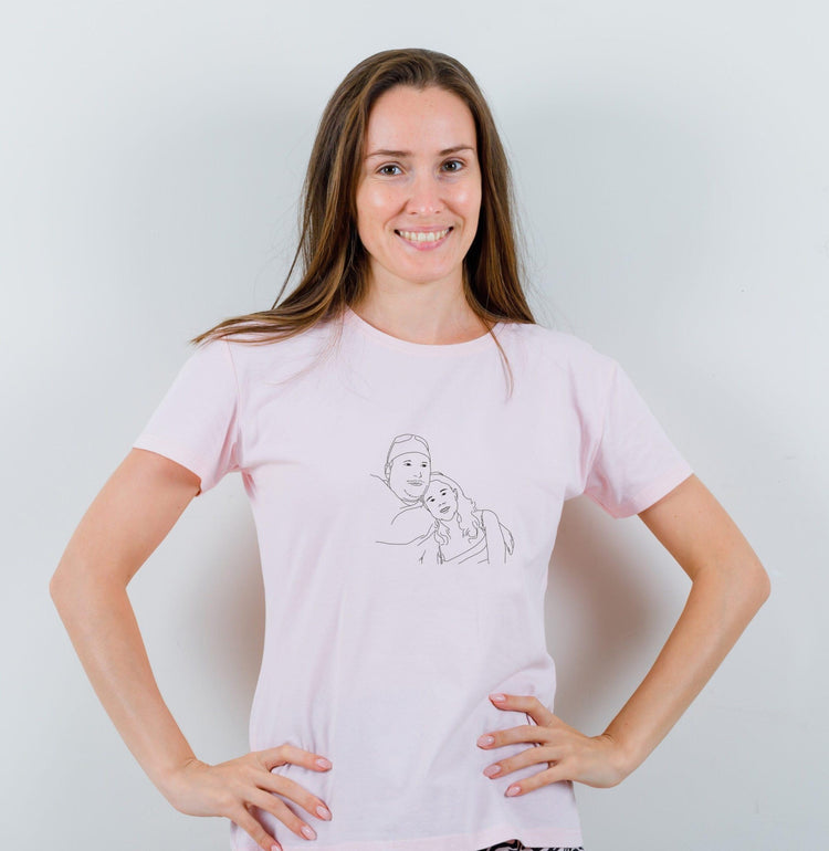 T-shirt Retrato em Traço | Mãe - Cutxi Cutxi - Presentes Personalizados