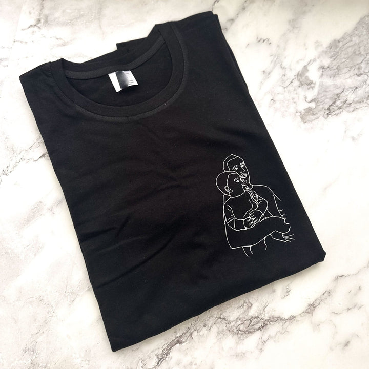 T-shirt Retrato em Traço | Pai - Cutxi Cutxi - Presentes Personalizados