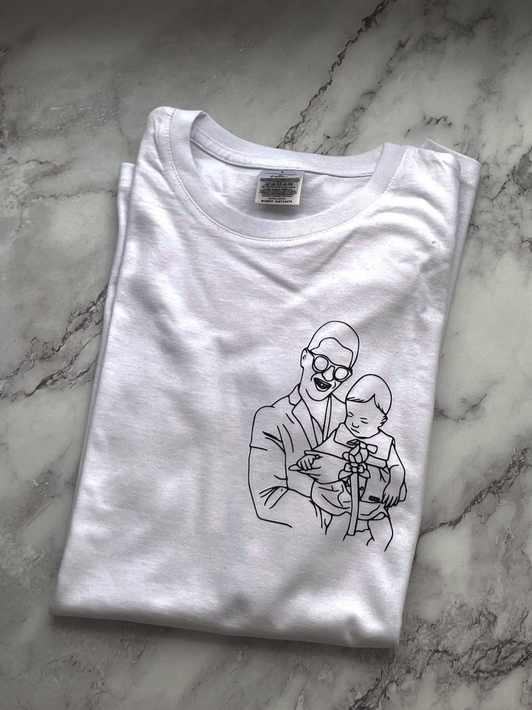 T-shirt Retrato em Traço | Pai - Cutxi Cutxi - Presentes Personalizados