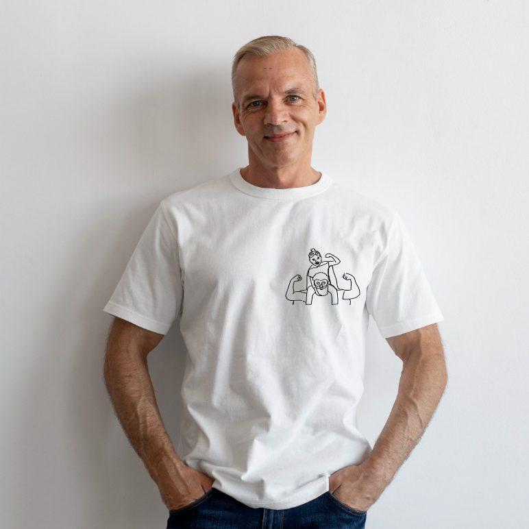 T-shirt Retrato em Traço | Pai - Cutxi Cutxi - Presentes Personalizados
