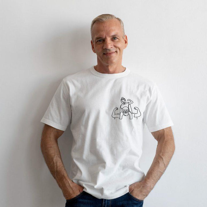 T-shirt Retrato em Traço | Pai - Cutxi Cutxi - Presentes Personalizados