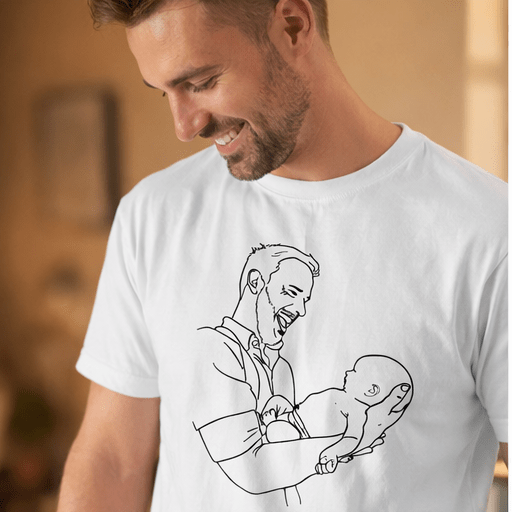 T-shirt Retrato em Traço | Pai