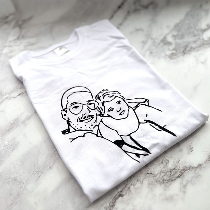 T-shirt Retrato em Traço | Pai - Cutxi Cutxi - Presentes Personalizados