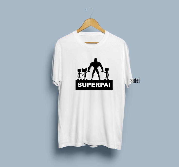 T-shirt Super Pai e filho(s) - Cutxi Cutxi - Presentes Personalizados