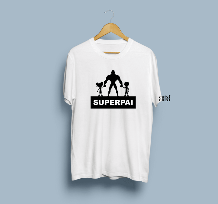 T-shirt Super Pai e filho(s) - Cutxi Cutxi - Presentes Personalizados
