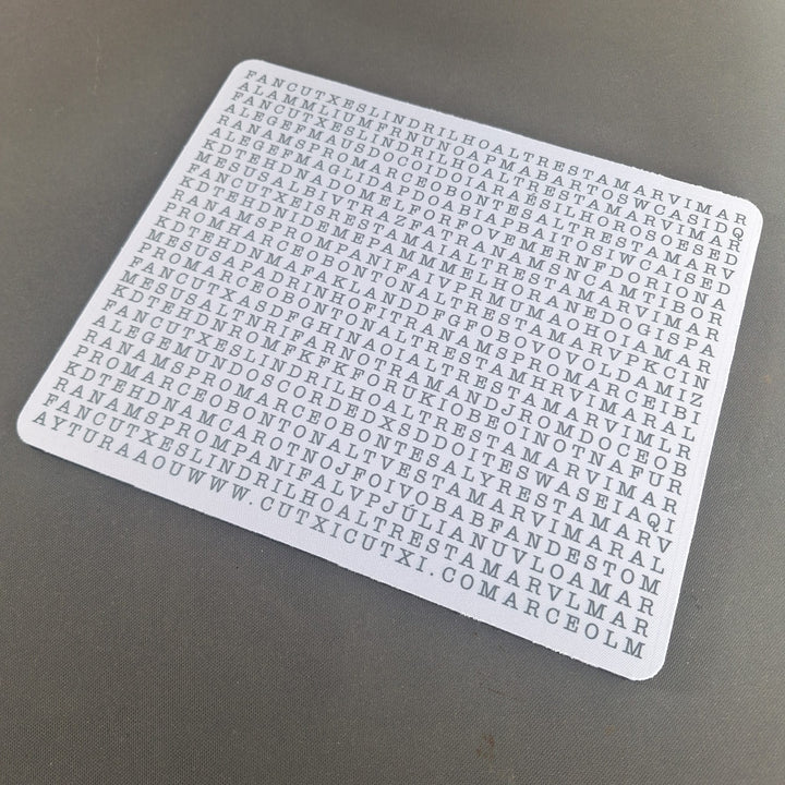 Tapete de Rato Sopa de letras - Cutxi Cutxi - Presentes Personalizados