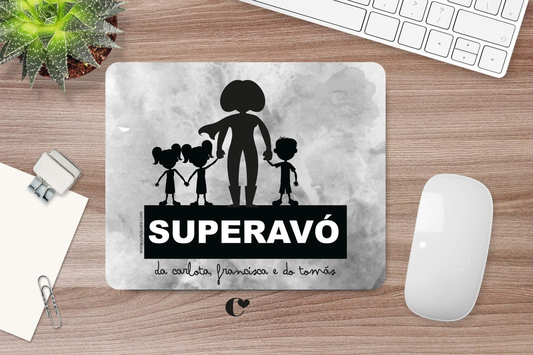Tapete de Rato Super Poder (Mãe| Avó | Madrinha | Tia) (Sugestão Presente) - Cutxi Cutxi - Presentes Personalizados