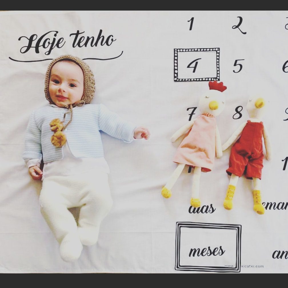 Tapete Milestones para bebé Hoje Tenho - Cutxi Cutxi - Presentes Personalizados