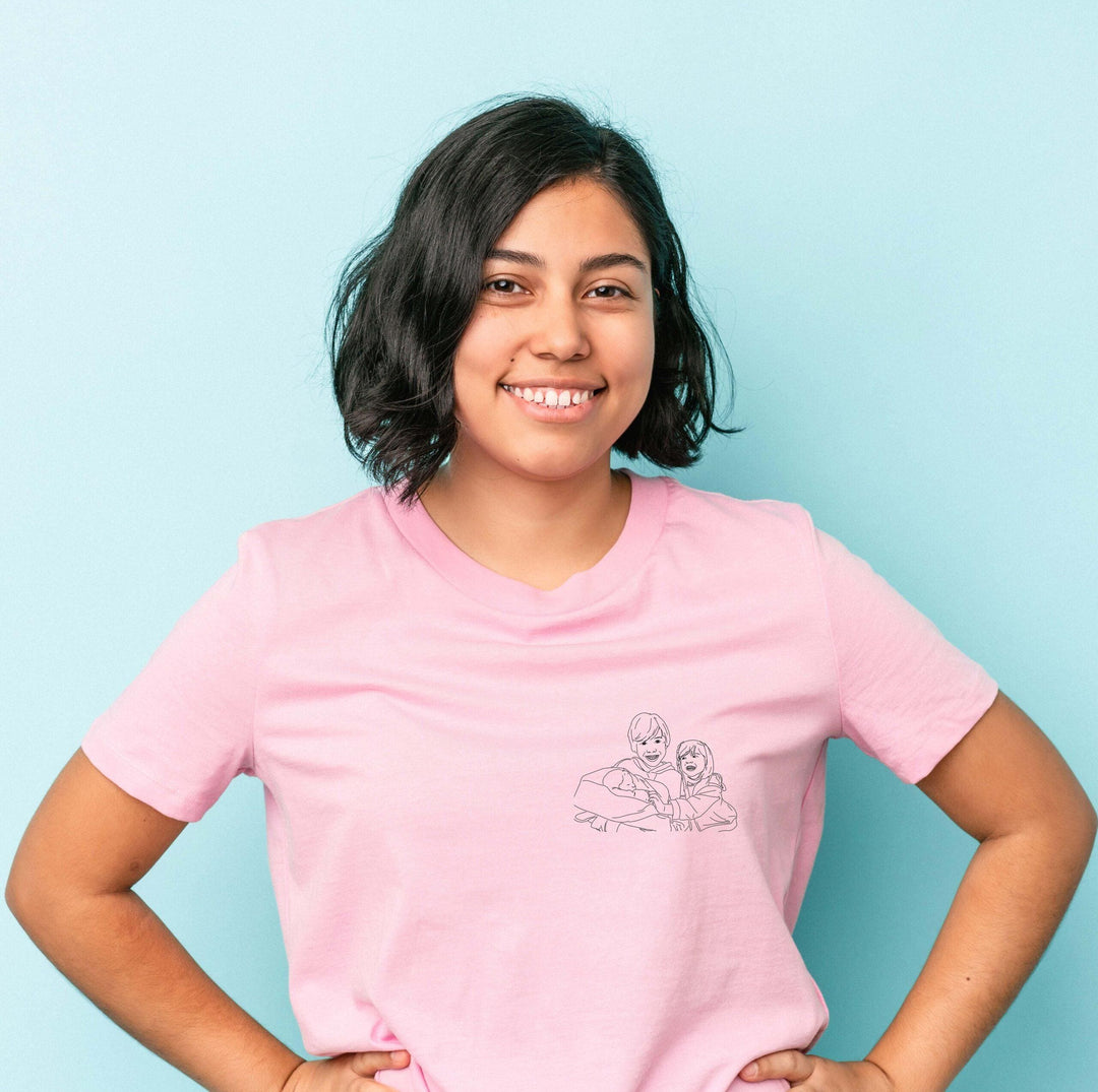 T-shirt com Ilustração emLinha Mãe