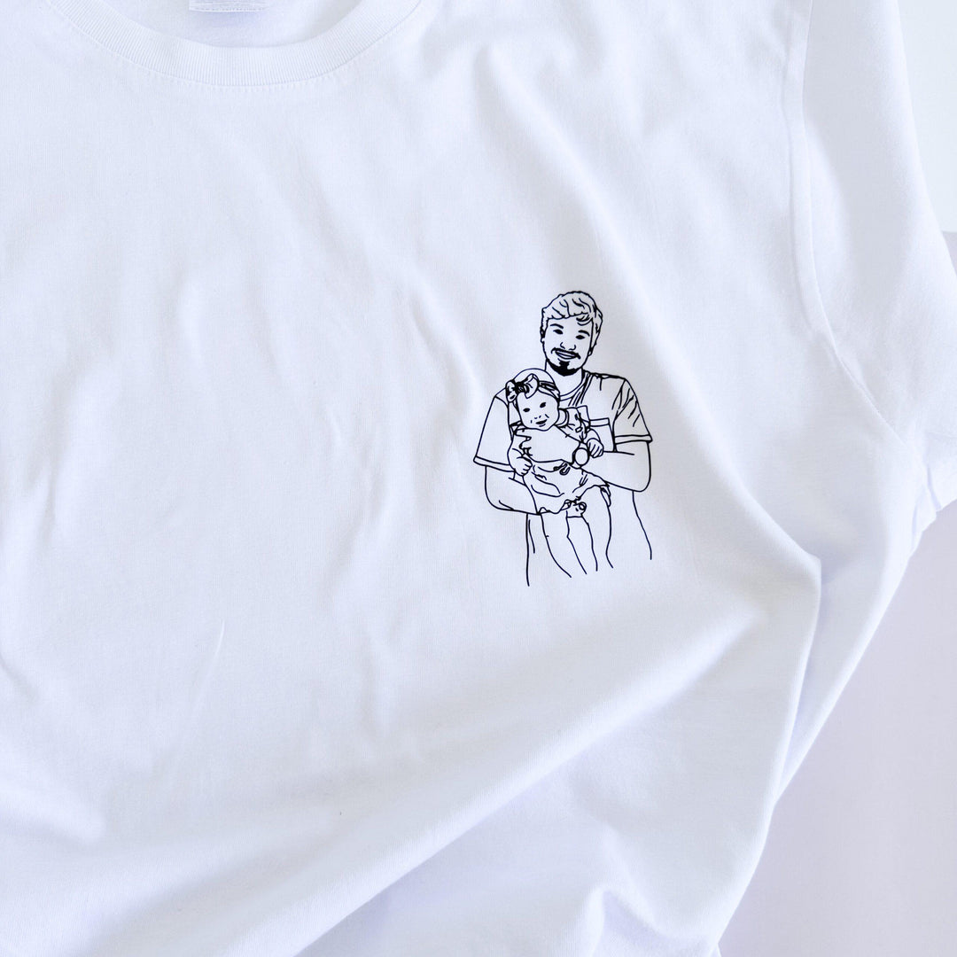 T-shirt com Ilustração personalizada EmLinhas de Amor Pai