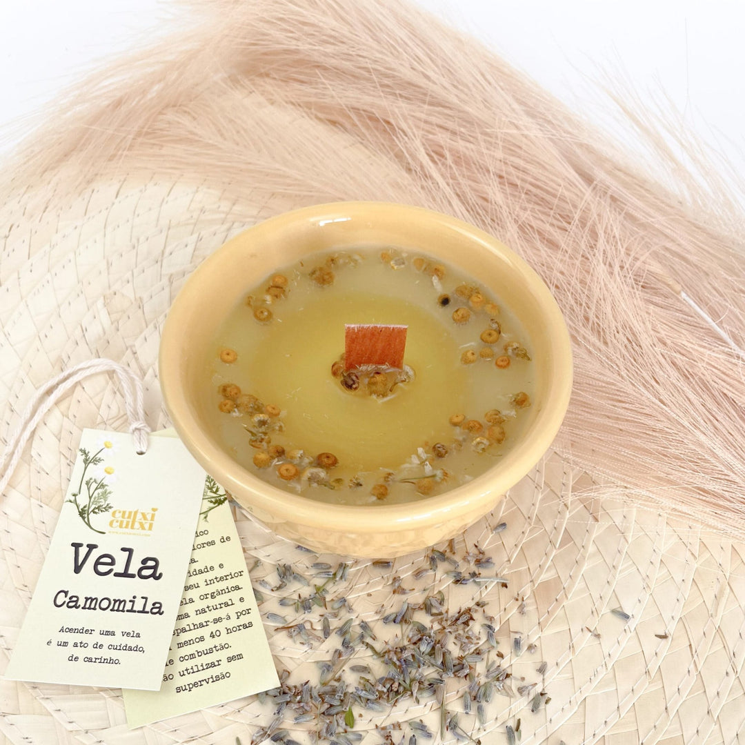 VELA artesanal DE CAMOMILA - Cutxi Cutxi - Presentes Personalizados