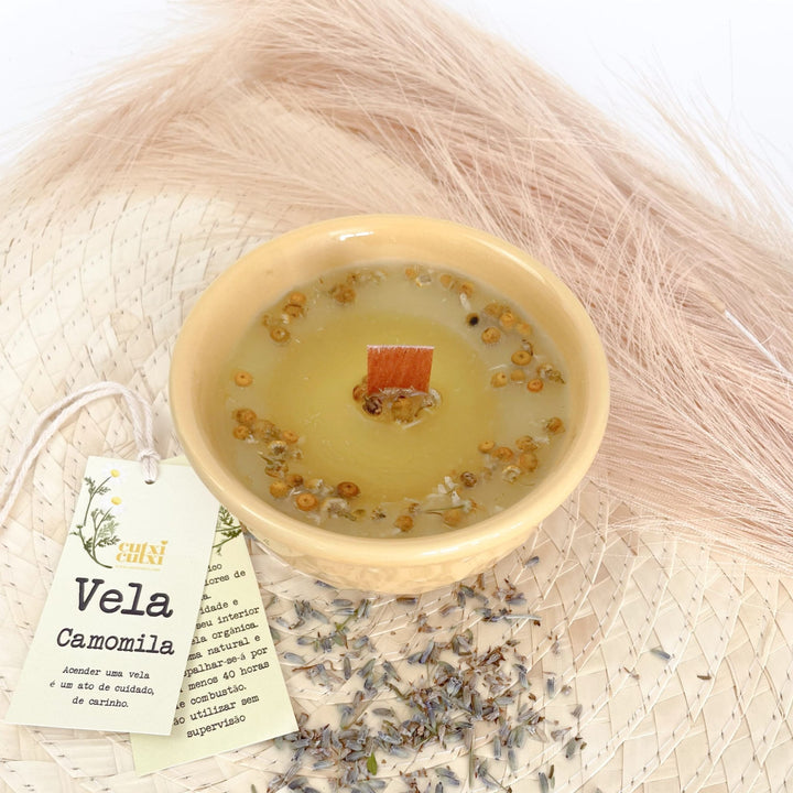 VELA artesanal DE CAMOMILA - Cutxi Cutxi - Presentes Personalizados