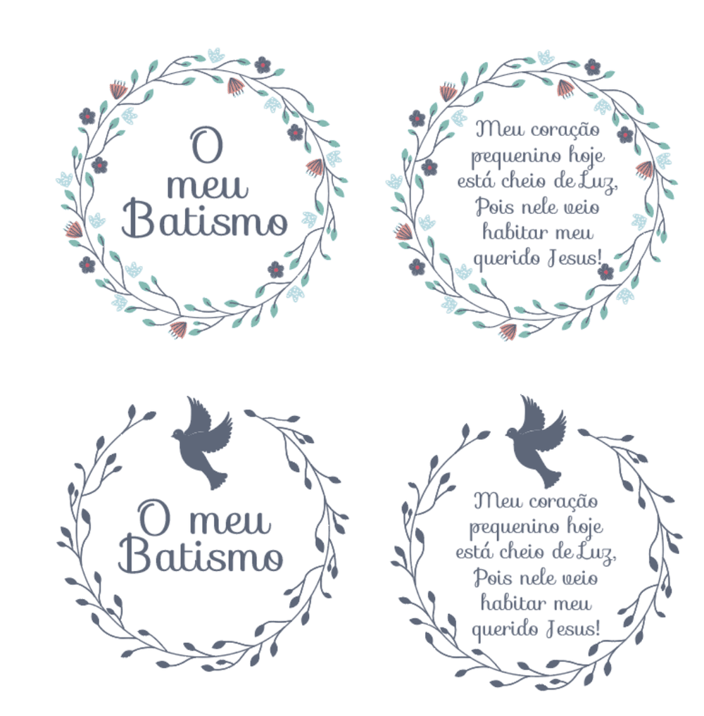 Vela Batismo não personalizada O meu batismo - Cutxi Cutxi - Presentes Personalizados