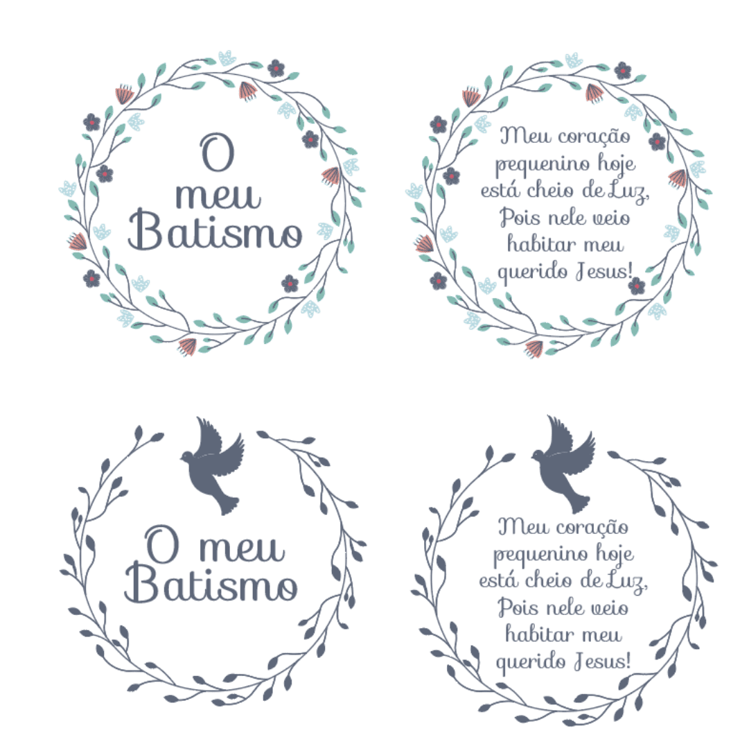 Vela Batismo não personalizada O meu batismo - Cutxi Cutxi - Presentes Personalizados