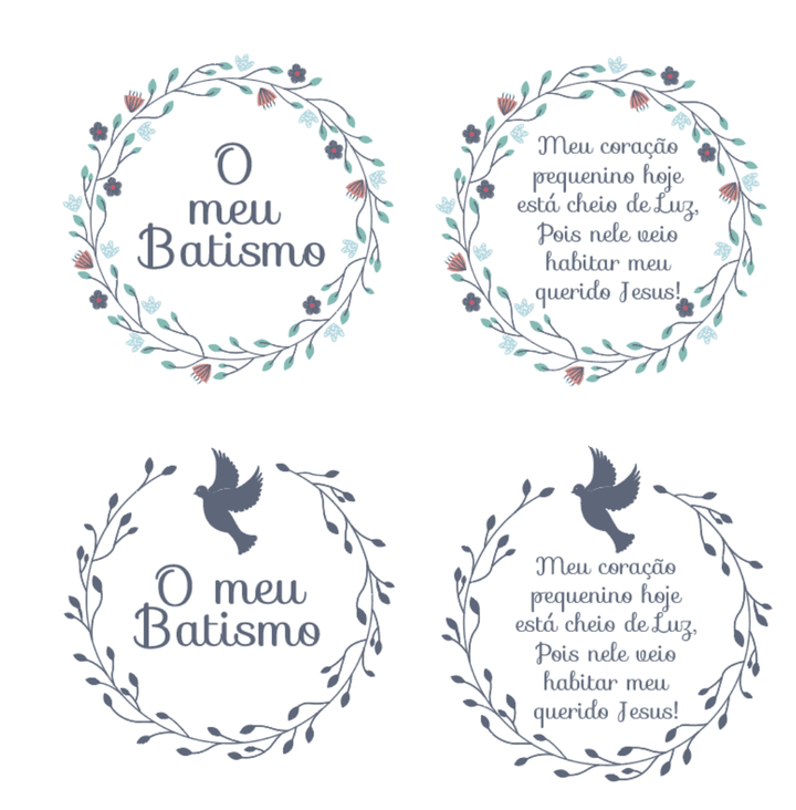 Vela Batismo não personalizada O meu batismo - Cutxi Cutxi - Presentes Personalizados