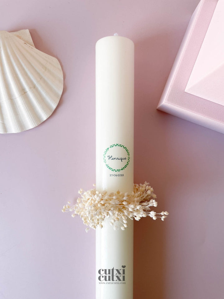 Vela batizado coleção Bloom - Cutxi Cutxi - Presentes Personalizados
